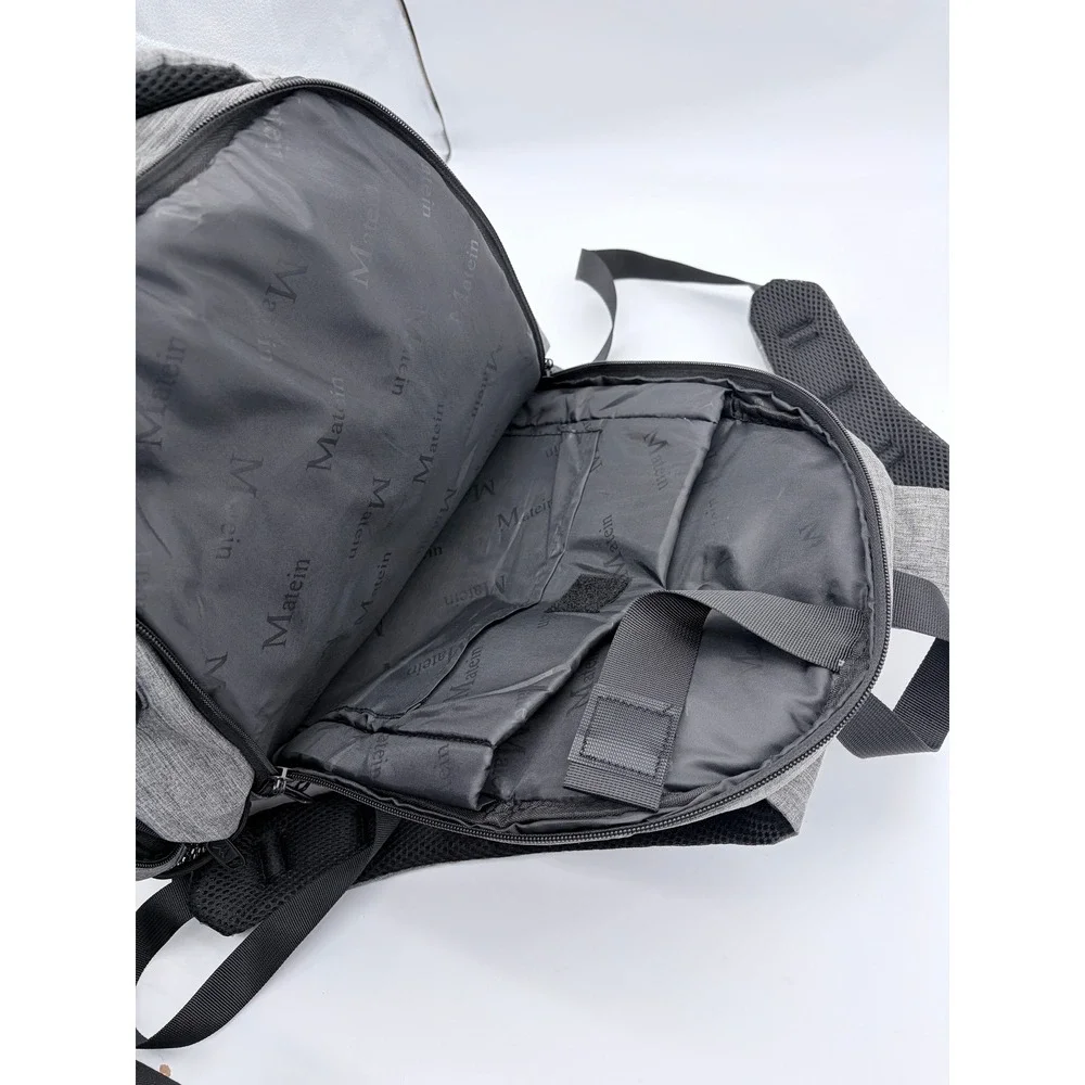 Matein Backpack Unisex Large Gray Travel Laptop Backpack USB Charging Port LRG01